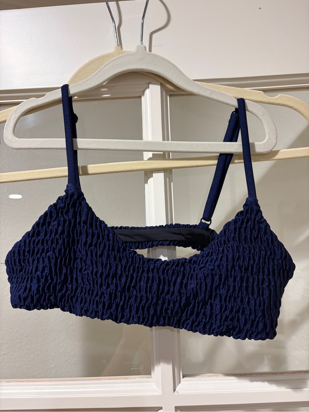 SOLID & STRIPED Navy Ruching Bralette Top